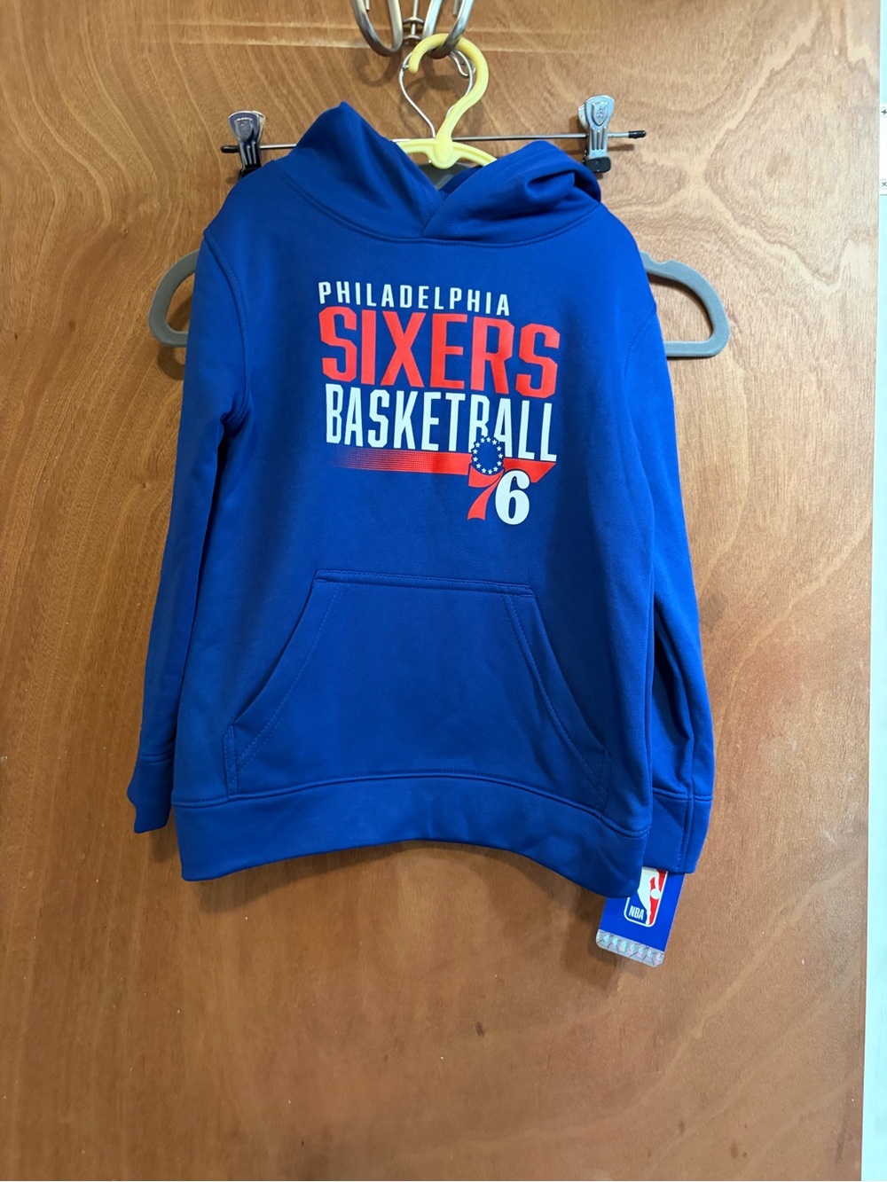 Philadelphia Sixers Youth Blue Basketball Hoodie  kids size 4 / 5 NWT Hoodie
